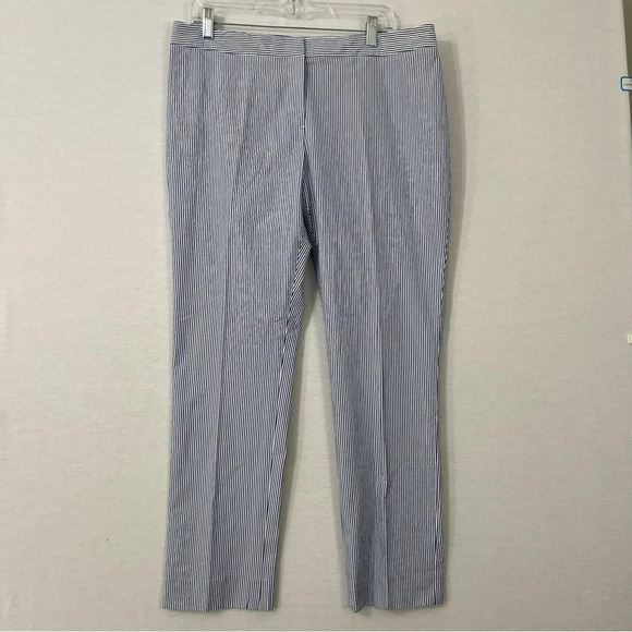 New Brooks Brothers Natalie Fit Blue White Striped Pants size 12 - Picture 1 of 10